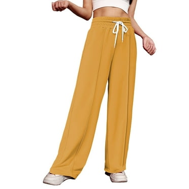 Posijego Women's Baggy Sweatpants Solid Color Drawstring High Waist Wide Leg Sweat Pants Athletic Joggers