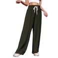 thumbnail image 1 of Posijego Women's Baggy Sweatpants Solid Color Drawstring High Waist Wide Leg Sweat Pants Athletic Joggers, 1 of 4