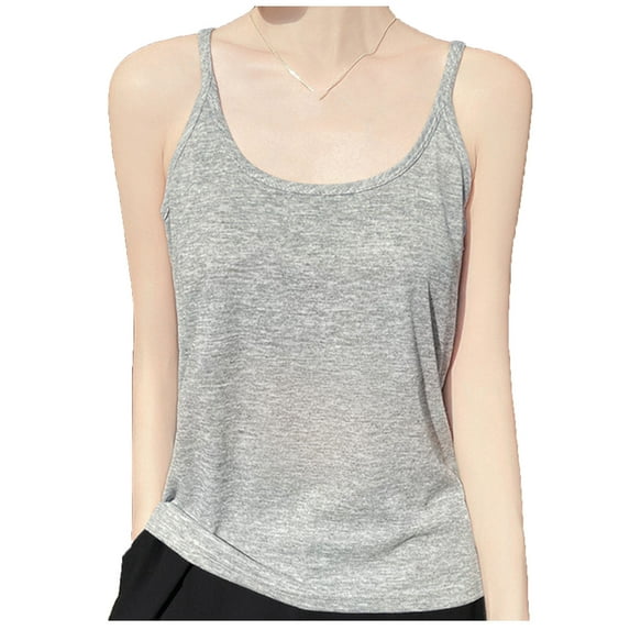 Posijego Women's Basic Tank Tops Crew Neck Sleeveless Shirts Bottom Undershirts Soft Lightweight Tank Tees