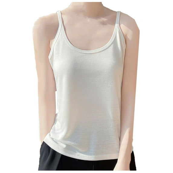 Posijego Women's Basic Tank Tops Crew Neck Sleeveless Shirts Bottom Undershirts Soft Lightweight Tank Tees