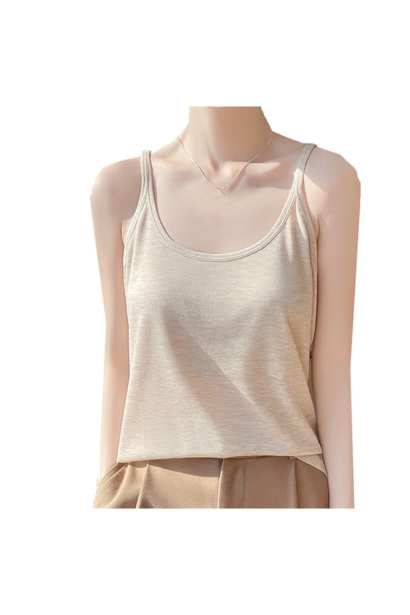 Women's Basic Tank Tops Crew Neck Sleeveless Shirts Bottom Undershirts Soft Lightweight Tank Tees
