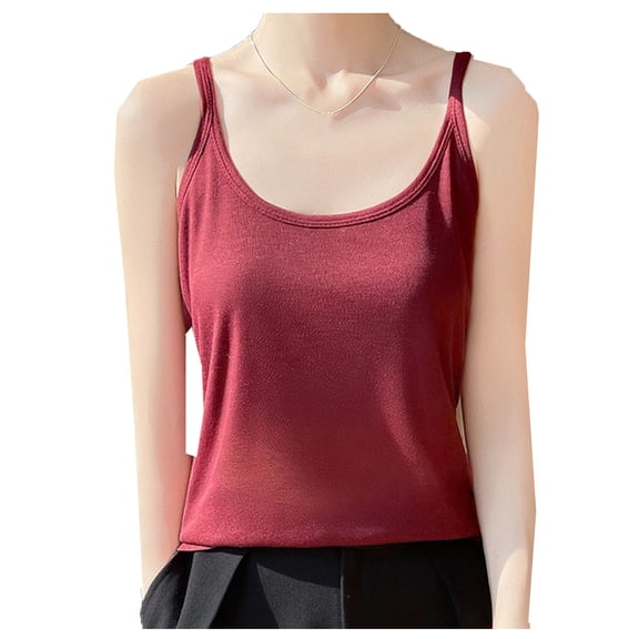 Posijego Women's Basic Tank Tops Crew Neck Sleeveless Shirts Bottom Undershirts Soft Lightweight Tank Tees