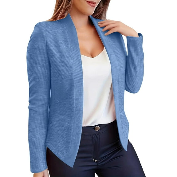 Posijego Women's Blazer Open Front Long Sleeve Cardigans Business Casual Office Cropped Blazer Jackets