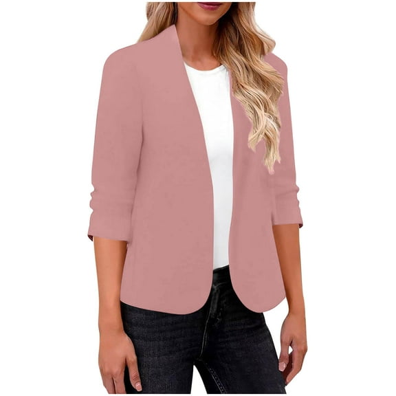 Posijego Women's Business Blazer Jacket Suit Open Front Long Sleeve Causal Office Work Formal Outerwear