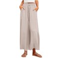 thumbnail image 1 of Posijego Womens Wide Leg Pants High Waist Drawstring Lounge Pants Loose Flowy Beach Pants with Pockets, 1 of 7