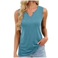 thumbnail image 1 of Posijego Women's Casual Tank Tops Summer V Neck Slim Sleeveless Shirts Stretchy Dressy Blouses Teacher Work, 1 of 9