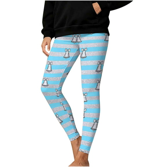 Posijego Women's Christmas Leggings High Waist Workout Yoga Pants Color Block Stretch Athletic Gym Leggings