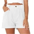 thumbnail image 1 of Posijego Women's Corduroy Shorts High Waist Plus Size Casual Shorts for Women Rolled Hem Summer Shorts, 1 of 7