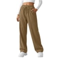 thumbnail image 1 of Posijego Women's Corduroy Wide Leg Pants Drawstring Elastic Waist Vintage Casual Formal Pants with Pockets, 1 of 7