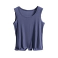 thumbnail image 1 of Posijego Women's Cotton Tank Tops Plus Size Pajama Tops Plain Basic Sleeveless Tank Tees Undershirts for Women, 1 of 5