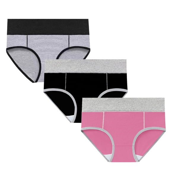Posijego Women's Cotton Underwear High Waist Full Coverage Breathable Stretch Soft Briefs Panties 3 Pack