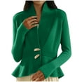 thumbnail image 1 of Posijego Women's Crop Cardigan Ruffle Hem Long Sleeve Knitted Button Down Cardigans Open Front Jacket, 1 of 6