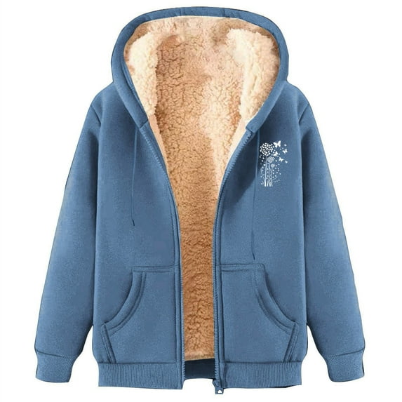 Posijego Women's Fleece Lined Hoodie Plus Size Sweatshirt Full Zip Hooded Sherpa Jackets with Pockets