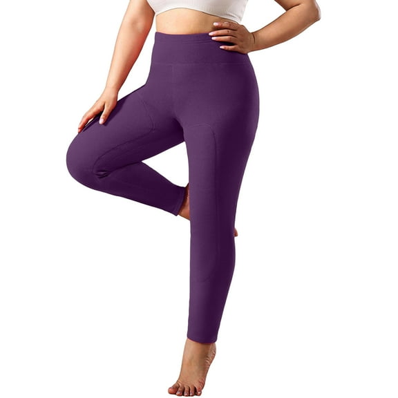 Posijego Women's Fleece Lined Leggings Plus Size Workout Leggings Stretch High Waist Yoga Gym Pants