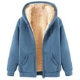 thumbnail image 1 of Posijego Women's Sherpa Lined Hoodies Full Zip up Fleece Sweatshirts Fall Winter Warm Jacket with Pockets, 1 of 3
