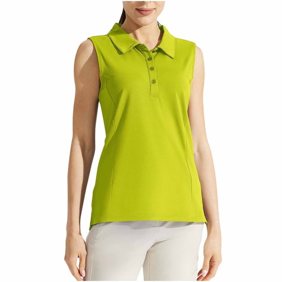 Posijego Women's Golf Tank Tops Tennis Sleeveless Collar Button Tank Shirts Breathable Activewear Tee Shirt