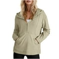 thumbnail image 1 of Posijego Women's Half Zip Sweatshirts Athletic Tops Pullover Long Sleeve Hooded Sweatshirt with Pocket, 1 of 8