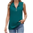 thumbnail image 1 of Posijego Women's Half Zip Tank Tops Business Work Collared Sleeveless Shirts Dressy Casual Tank Blouses, 1 of 7
