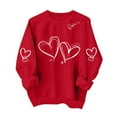 thumbnail image 1 of Posijego Women's Heart Graphic Sweatshirts Valentines Day Clothes Long Sleeve Crewneck Loose Basic Spring Tops, 1 of 7