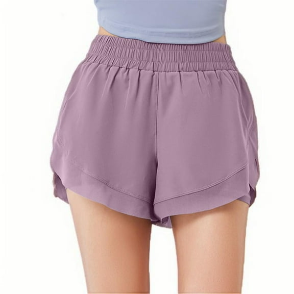 Posijego Women's High Waist Running Shorts Athletic Workout Shorts Summer Gym Shorts with Pockets