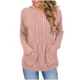 thumbnail image 1 of Posijego Women's Knit Hoodies Drawstring Hooded Long Sleeve Tunic Tops Pullover Sweatshirt with Pocket, 1 of 8