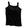 thumbnail image 1 of Posijego Women's Lace Camisole Tops with Bra Pads Ribbed Tank Tops Basic Layers Undershirts for Women, 1 of 3