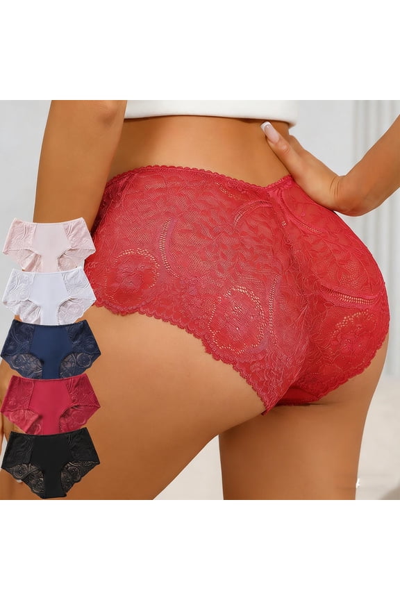 Women's Lace Panties Briefs Panties Mid Waist High Cut Stretch Breathable Comfortable No Show Underwear