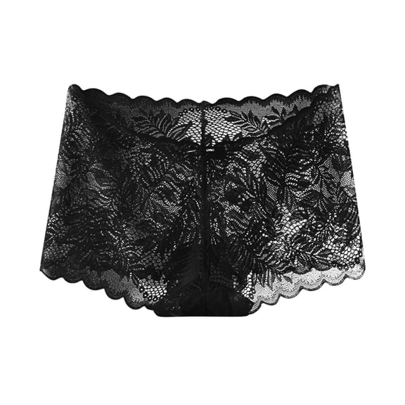 Posijego Women's Lace Underwear Hollow out Breathable Elastic High Waist Seamless Hipster Briefs for Women