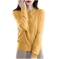 thumbnail image 1 of Posijego Women's Lightweight Cardigan Sweater Button Crewneck Long Sleeve Fall Thin Cardigans for Women, 1 of 4