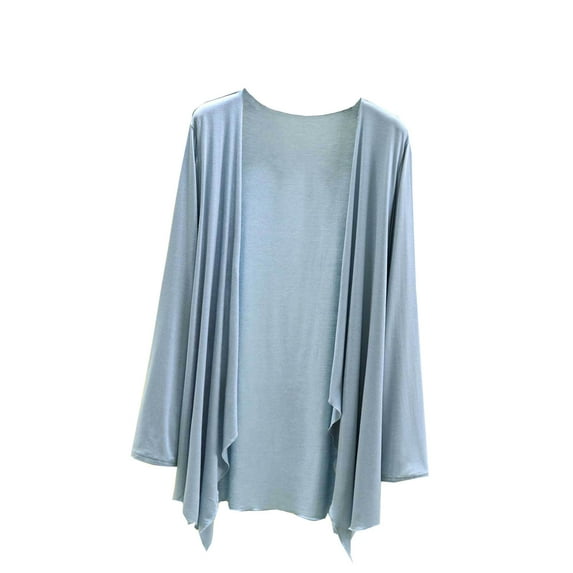 Posijego Women's Long Sleeve Cardigan Lightweight Open Front Solid Color Soft Casual Outerwear Spring Fall Clothes