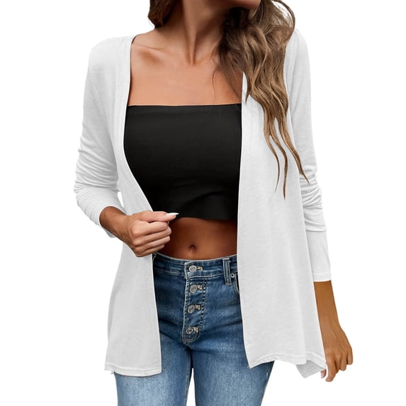 Posijego Women's Long Sleeve Cardigans Lightweight Open Front Spring Casual Cardigans Outwear for Women