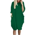 thumbnail image 1 of Posijego Women's Long Sleeve T Shirt Dresses with Pockets Plus Size Dress Loose Mini Dresses Spring Summer, 1 of 4