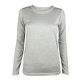 thumbnail image 1 of Posijego Women's Long Sleeve T Shirt Solid Color Lightweight Tshirts Crew Neck Cute Tops Spring Casual Tee, 1 of 4