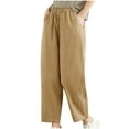thumbnail image 1 of Posijego Women's Lounge Pants Pull on Elastic Waist Wide Leg Pants Summer Casual Trousers with Pockets, 1 of 7