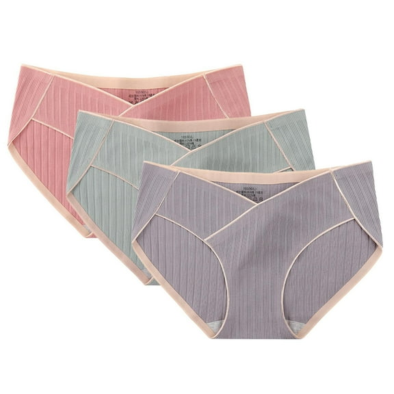Posijego Women's Maternity Underwear 3 Pack Cotton Panties Low Waisted Comfortable Soft Briefs for Ladies
