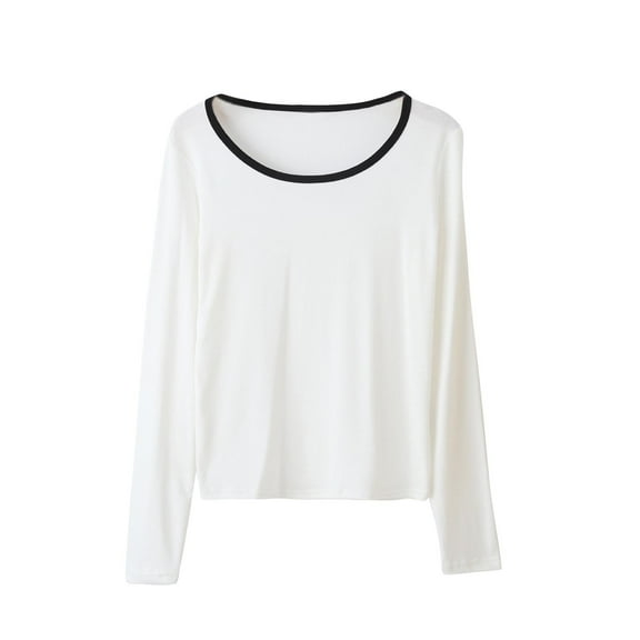 Posijego Women's Pajama Tops Long Sleeve Sleepwear Top Soft Basic Tee Shirts Womens Clothes