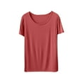 thumbnail image 1 of Posijego Women's Pajama Tops Soft Short Sleeve T-Shirts Solid Color Casual Basic Tee Shirts Sleepwear, 1 of 8