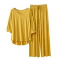 thumbnail image 1 of Posijego Women's Pajamas V Neck 3/4 Sleeves and Long Pants Pjs Set Summer 2 Piece Lounge Sets Sleepwear, 1 of 3