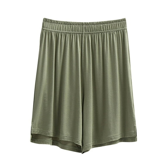 Posijego Women's Pj Pajama Shorts Solid Color Soft Stretch Comfy Wide Leg Casual Sleepwear Shorts for Ladies