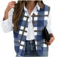 thumbnail image 1 of Posijego Women's Plaid Flannel Vest Jackets Button Front Sleeveless Open Front Outerwear Vests for Women, 1 of 5