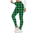 thumbnail image 1 of Posijego Women's Plaid Leggings Christmas Print Workout Tights High Waist Stretch Yoga Leggings for Ladies, 1 of 7