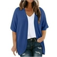 thumbnail image 1 of Posijego Women's Plus Size Cardigans Short Sleeve Open Front Casual Summer Cardigan Jackets Spring Outerwear for Women, 1 of 7