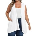 thumbnail image 1 of Posijego Women's Plus Size Cardigans with Pockets Lightweight Open Front Casual Sleeveless Outerwear, 1 of 7