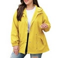 thumbnail image 1 of Posijego Women's Plus Size Raincoat Waterproof Lightweight Windbreaker Hooded Long Sleeve Outerwear Coats, 1 of 7