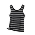 thumbnail image 1 of Posijego Women's Plus Size Tank Tops Striped Pajama Top Summer Causal Soft Sleeveless Tank Shirts for Women, 1 of 5