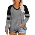 thumbnail image 1 of Posijego Women's Plus Size Tops Basic Long Sleeve Tee Shirts for Women V Neck Loose Casual T-Shirts, 1 of 5