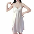 thumbnail image 1 of Posijego Women's Satin Nightgown Short Sleeve Pajama Dress Button Down Silk Sleep Shirts Cozy Nightdress, 1 of 3