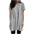 thumbnail image 1 of Posijego Women's Short Sleeve Hoodie Tops Summer Casual Tunic Top Hooded Pullover Shirts with Pockets, 1 of 7