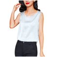 thumbnail image 1 of Posijego Women's Silk Satin Tank Tops Casual Summer Crew Neck Sleeveless Tops Basic Tank Shirts Work Blouses, 1 of 6