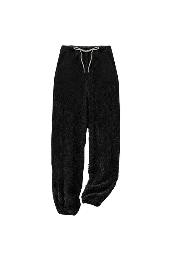 Women's Soft Fleece Pajama Pants with Pockets Ladies Winter Warm Pj Lounge Pants Homewear S-5XL